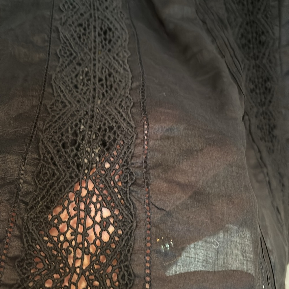 Frame black lace 3/4 sleeve blouse - Picture 7 of 13